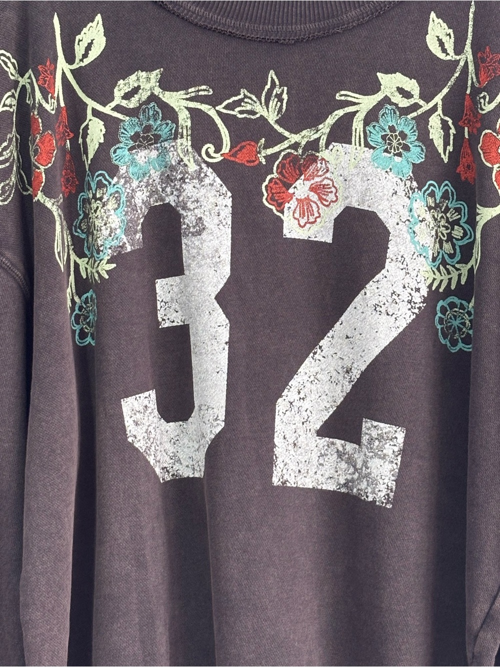 NWT Free People We The Free Palm Spring Graphic Mock Neck Washed Black SZ XS - Picture 11 of 16